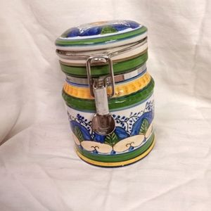 Vintage Porcelian Canister Storage Jar Handpainted